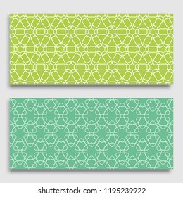 Seamless horizontal borders with repeating line texture. Geometric seamless lace patterns collection for banners, greeting cards or birthday invitations. Ethnic arabic, indian, turkish ornament