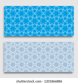 Seamless horizontal borders with repeating line texture. Geometric seamless lace patterns collection for banners, greeting cards or birthday invitations. Ethnic arabic, indian, turkish ornament