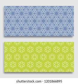 Seamless horizontal borders with repeating line texture. Geometric seamless lace patterns collection for banners, greeting cards or birthday invitations. Ethnic arabic, indian, turkish ornament