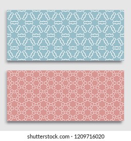 Seamless horizontal borders with repeating line texture. Geometric seamless lace patterns collection for banners, greeting cards or birthday invitations. Ethnic arabic, indian, turkish ornament