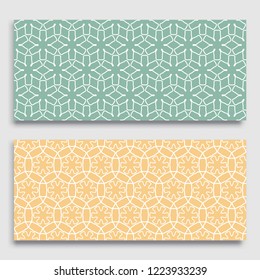 Seamless horizontal borders with repeating line texture. Geometric seamless lace patterns collection for banners, greeting cards or birthday invitations. Ethnic arabic, indian, turkish ornament