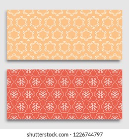 Seamless horizontal borders with repeating line texture. Geometric seamless lace patterns collection for banners, greeting cards or birthday invitations. Ethnic arabic, indian, turkish ornament