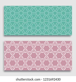 Seamless horizontal borders with repeating line texture. Geometric seamless lace patterns collection for banners, greeting cards or birthday invitations. Ethnic arabic, indian, turkish ornament