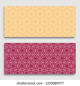 Seamless horizontal borders with repeating line texture. Geometric seamless lace patterns collection for banners, greeting cards or birthday invitations. Ethnic arabic, indian, turkish ornament