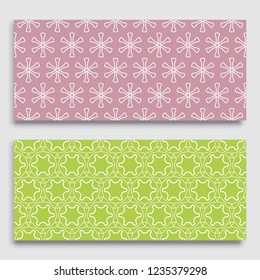 Seamless horizontal borders with repeating line texture. Geometric seamless lace patterns collection for banners, greeting cards or birthday invitations. Ethnic arabic, indian, turkish ornament