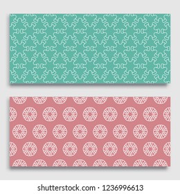 Seamless horizontal borders with repeating line texture. Geometric seamless lace patterns collection for banners, greeting cards or birthday invitations. Ethnic arabic, indian, turkish ornament