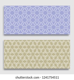 Seamless horizontal borders with repeating line texture. Geometric seamless lace patterns collection for banners, greeting cards or birthday invitations. Ethnic arabic, indian, turkish ornament