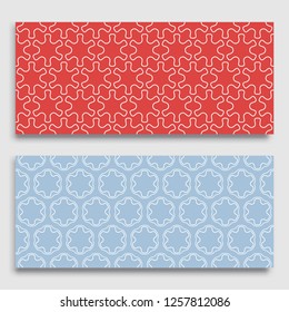 Seamless horizontal borders with repeating line texture. Geometric seamless lace patterns collection for banners, greeting cards or birthday invitations. Ethnic arabic, indian, turkish ornament