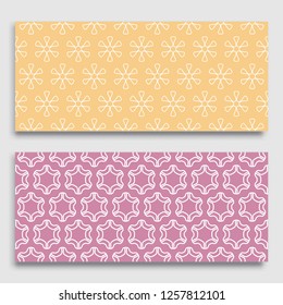 Seamless horizontal borders with repeating line texture. Geometric seamless lace patterns collection for banners, greeting cards or birthday invitations. Ethnic arabic, indian, turkish ornament