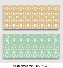 Seamless horizontal borders with repeating line texture. Geometric seamless lace patterns collection for banners, greeting cards or birthday invitations. Ethnic arabic, indian, turkish ornament