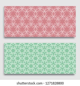 Seamless horizontal borders with repeating line texture. Geometric seamless lace patterns collection for banners, greeting cards or birthday invitations. Ethnic arabic, indian, turkish ornament