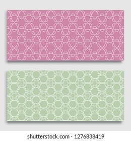 Seamless horizontal borders with repeating line texture. Geometric seamless lace patterns collection for banners, greeting cards or birthday invitations. Ethnic arabic, indian, turkish ornament