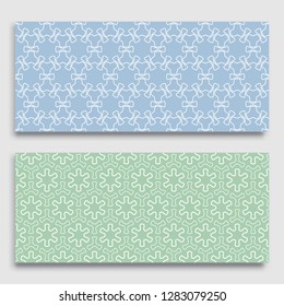 Seamless horizontal borders with repeating line texture. Geometric seamless lace patterns collection for banners, greeting cards or birthday invitations. Ethnic arabic, indian, turkish ornament