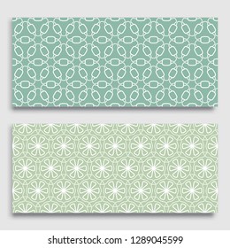 Seamless horizontal borders with repeating line texture. Geometric seamless lace patterns collection for banners, greeting cards or birthday invitations. Ethnic arabic, indian, turkish ornament