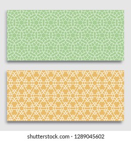 Seamless horizontal borders with repeating line texture. Geometric seamless lace patterns collection for banners, greeting cards or birthday invitations. Ethnic arabic, indian, turkish ornament