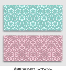 Seamless horizontal borders with repeating line texture. Geometric seamless lace patterns collection for banners, greeting cards or birthday invitations. Ethnic arabic, indian, turkish ornament