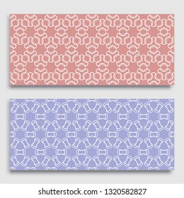 Seamless horizontal borders with repeating line texture. Geometric seamless lace patterns collection for banners, greeting cards or birthday invitations. Ethnic arabic, indian, turkish ornament