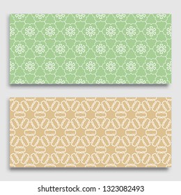 Seamless horizontal borders with repeating line texture. Geometric seamless lace patterns collection for banners, greeting cards or birthday invitations. Ethnic arabic, indian, turkish ornament