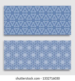 Seamless horizontal borders with repeating line texture. Geometric seamless lace patterns collection for banners, greeting cards or birthday invitations. Ethnic arabic, indian, turkish ornament
