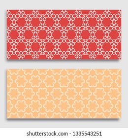 Seamless horizontal borders with repeating line texture. Geometric seamless lace patterns collection for banners, greeting cards or birthday invitations. Ethnic arabic, indian, turkish ornament