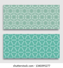 Seamless horizontal borders with repeating line texture. Geometric seamless lace patterns collection for banners, greeting cards or birthday invitations. Ethnic arabic, indian, turkish ornament