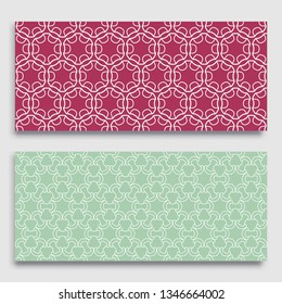Seamless horizontal borders with repeating line texture. Geometric seamless lace patterns collection for banners, greeting cards or birthday invitations. Ethnic arabic, indian, turkish ornament