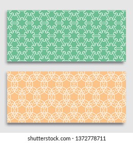 Seamless horizontal borders with repeating line texture. Geometric seamless lace patterns collection for banners, greeting cards or birthday invitations. Ethnic arabic, indian, turkish ornament