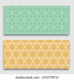 Seamless horizontal borders with repeating line texture. Geometric seamless lace patterns collection for banners, greeting cards or birthday invitations. Ethnic arabic, indian, turkish ornament
