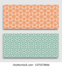 Seamless horizontal borders with repeating line texture. Geometric seamless lace patterns collection for banners, greeting cards or birthday invitations. Ethnic arabic, indian, turkish ornament