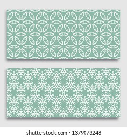Seamless horizontal borders with repeating line texture. Geometric seamless lace patterns collection for banners, greeting cards or birthday invitations. Ethnic arabic, indian, turkish ornament