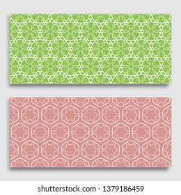 Seamless horizontal borders with repeating line texture. Geometric seamless lace patterns collection for banners, greeting cards or birthday invitations. Ethnic arabic, indian, turkish ornament