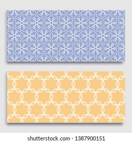 Seamless horizontal borders with repeating line texture. Geometric seamless lace patterns collection for banners, greeting cards or birthday invitations. Ethnic arabic, indian, turkish ornament