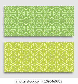 Seamless horizontal borders with repeating line texture. Geometric seamless lace patterns collection for banners, greeting cards or birthday invitations. Ethnic arabic, indian, turkish ornament