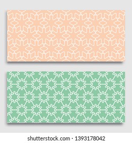 Seamless horizontal borders with repeating line texture. Geometric seamless lace patterns collection for banners, greeting cards or birthday invitations. Ethnic arabic, indian, turkish ornament