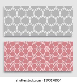 Seamless horizontal borders with repeating line texture. Geometric seamless lace patterns collection for banners, greeting cards or birthday invitations. Ethnic arabic, indian, turkish ornament