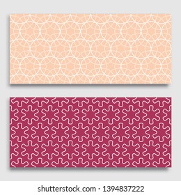 Seamless horizontal borders with repeating line texture. Geometric seamless lace patterns collection for banners, greeting cards or birthday invitations. Ethnic arabic, indian, turkish ornament