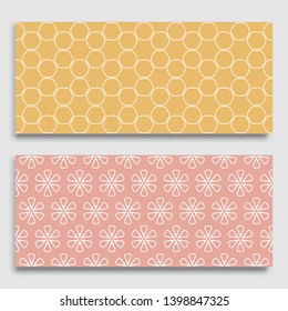 Seamless horizontal borders with repeating line texture. Geometric seamless lace patterns collection for banners, greeting cards or birthday invitations. Ethnic arabic, indian, turkish ornament