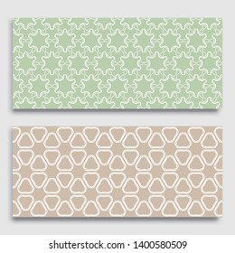 Seamless horizontal borders with repeating line texture. Geometric seamless lace patterns collection for banners, greeting cards or birthday invitations. Ethnic arabic, indian, turkish ornament