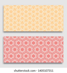 Seamless horizontal borders with repeating line texture. Geometric seamless lace patterns collection for banners, greeting cards or birthday invitations. Ethnic arabic, indian, turkish ornament
