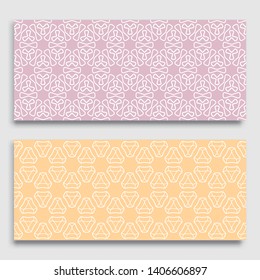 Seamless horizontal borders with repeating line texture. Geometric seamless lace patterns collection for banners, greeting cards or birthday invitations. Ethnic arabic, indian, turkish ornament