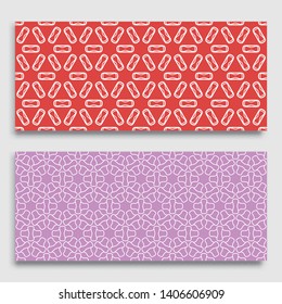 Seamless horizontal borders with repeating line texture. Geometric seamless lace patterns collection for banners, greeting cards or birthday invitations. Ethnic arabic, indian, turkish ornament
