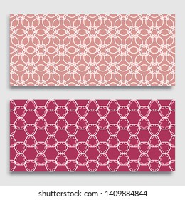 Seamless horizontal borders with repeating line texture. Geometric seamless lace patterns collection for banners, greeting cards or birthday invitations. Ethnic arabic, indian, turkish ornament