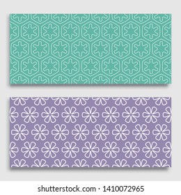 Seamless horizontal borders with repeating line texture. Geometric seamless lace patterns collection for banners, greeting cards or birthday invitations. Ethnic arabic, indian, turkish ornament