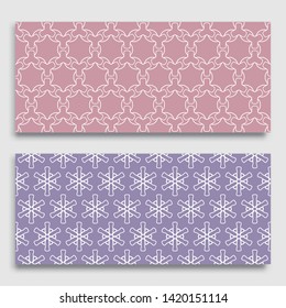 Seamless horizontal borders with repeating line texture. Geometric seamless lace patterns collection for banners, greeting cards or birthday invitations. Ethnic arabic, indian, turkish ornament
