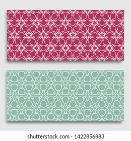 Seamless horizontal borders with repeating line texture. Geometric seamless lace patterns collection for banners, greeting cards or birthday invitations. Ethnic arabic, indian, turkish ornament