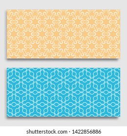 Seamless horizontal borders with repeating line texture. Geometric seamless lace patterns collection for banners, greeting cards or birthday invitations. Ethnic arabic, indian, turkish ornament