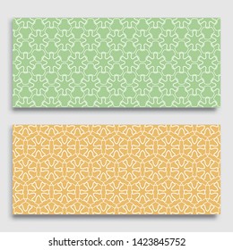 Seamless horizontal borders with repeating line texture. Geometric seamless lace patterns collection for banners, greeting cards or birthday invitations. Ethnic arabic, indian, turkish ornament