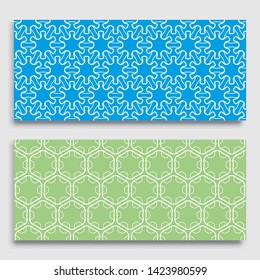 Seamless horizontal borders with repeating line texture. Geometric seamless lace patterns collection for banners, greeting cards or birthday invitations. Ethnic arabic, indian, turkish ornament