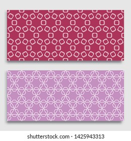 Seamless horizontal borders with repeating line texture. Geometric seamless lace patterns collection for banners, greeting cards or birthday invitations. Ethnic arabic, indian, turkish ornament