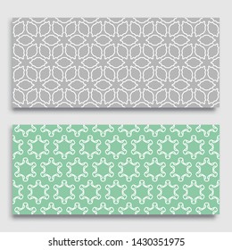 Seamless horizontal borders with repeating line texture. Geometric seamless lace patterns collection for banners, greeting cards or birthday invitations. Ethnic arabic, indian, turkish ornament